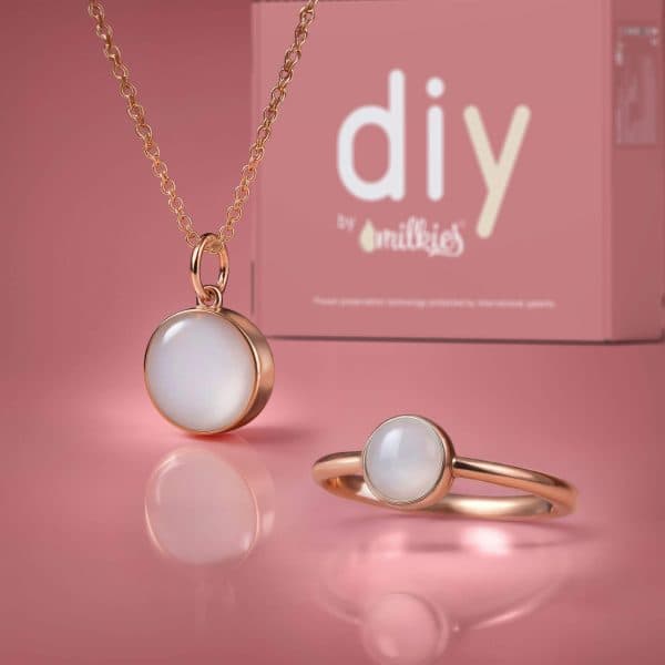 Kit DIY Joyas de Leche Materna - Set: Collar 12mm "Circle of Life" + Anillo