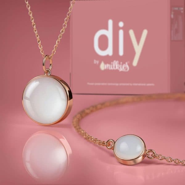 Kit DIY Joyas de Leche Materna - Set: Collar 18mm "Circle of Life" + Pulsera