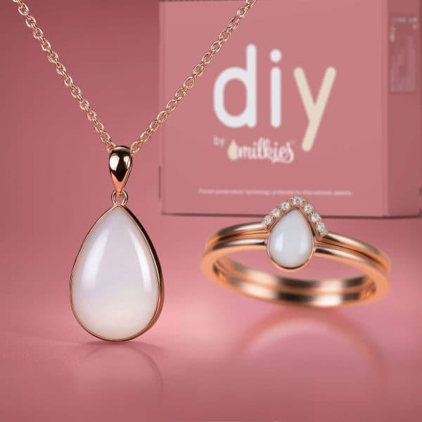 Kit DIY Joyas de Leche Materna - Set: Collar "Together" + Anillo de Gota