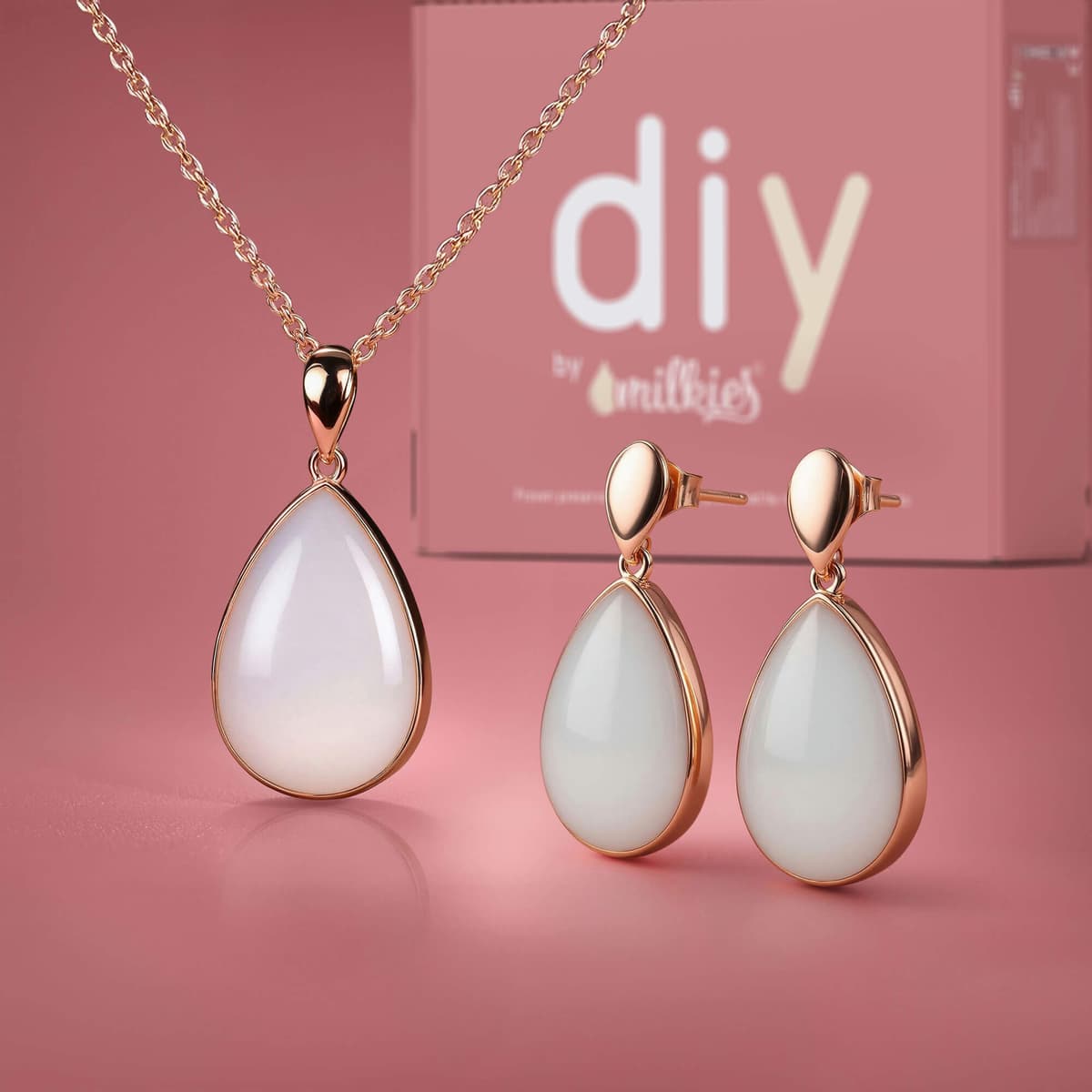 Kit DIY Joyas de Leche Materna - Set: Collar "Together" + Pendientes